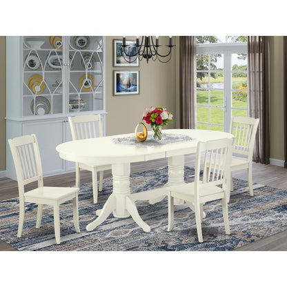 Dining Room Set Linen White, VADA5-LWH-W