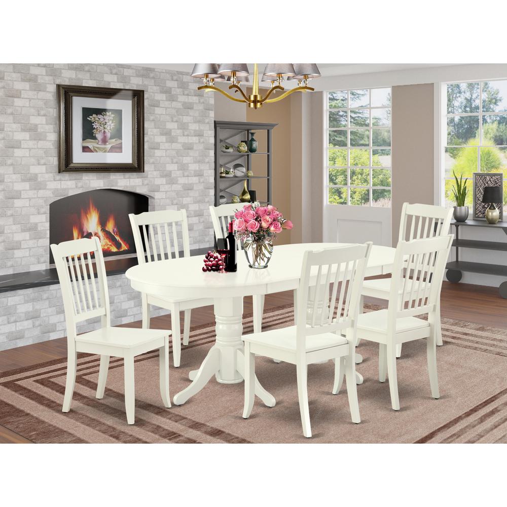Dining Room Set Linen White, VADA7-LWH-W