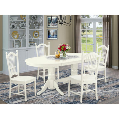 Dining Room Set Linen White, VADO5-LWH-W