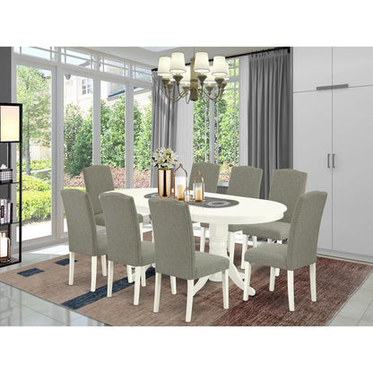 Dining Room Set Linen White, VAEN9-LWH-06
