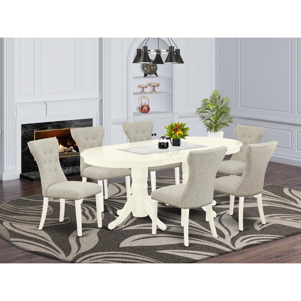 Dining Room Set Linen White, VAGA7-LWH-35