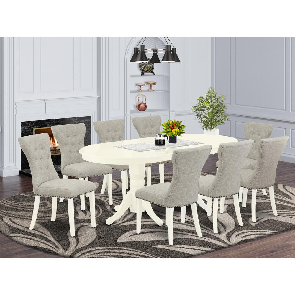 Dining Room Set Linen White, VAGA9-LWH-35