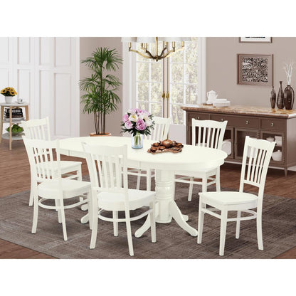 Dining Room Set Linen White, VAGR7-LWH-W