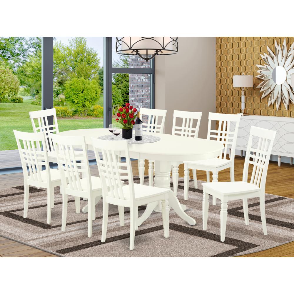 Dining Room Set Linen White, VALG9-LWH-W