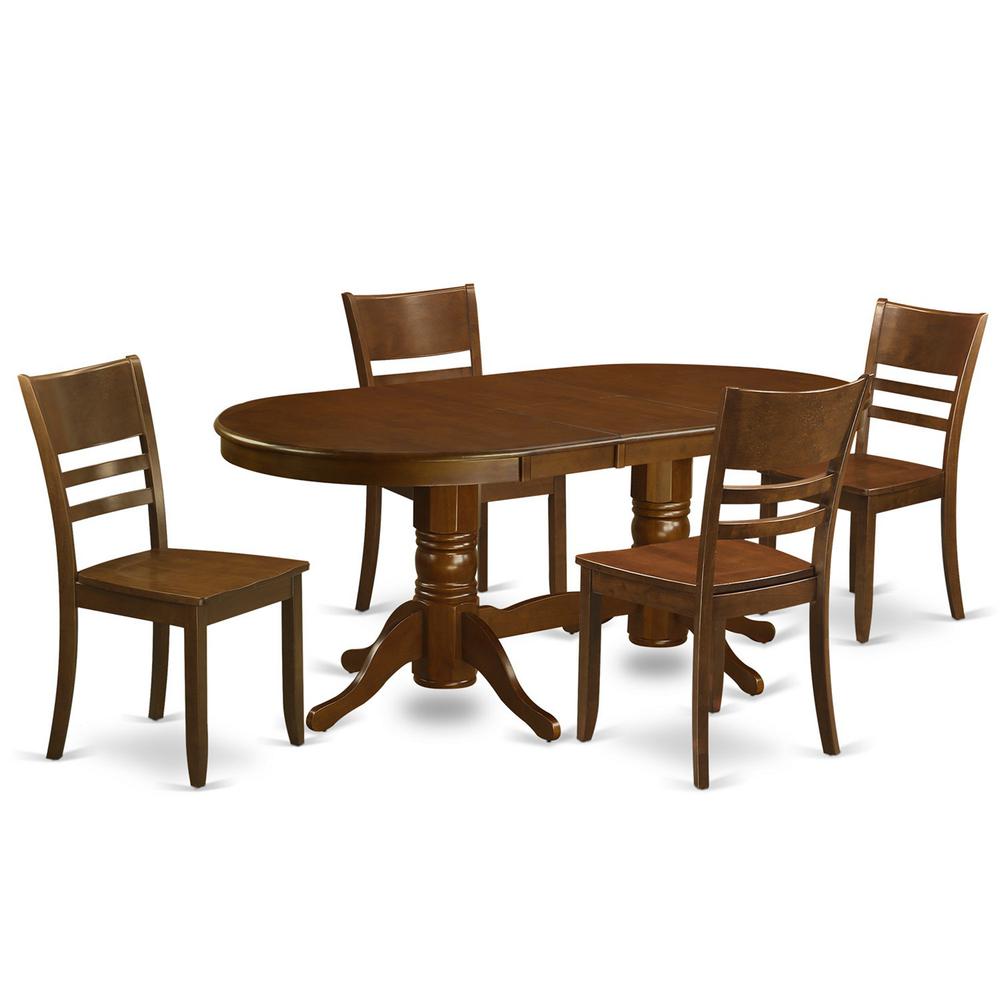 5  Pc  Vancouver  Kitchen  Table  with  a  17in  Leaf  and  4  Wood  dinette  Chairs