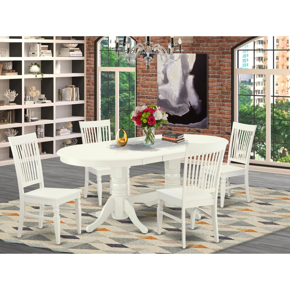 Dining Room Set Linen White, VAWE5-LWH-W