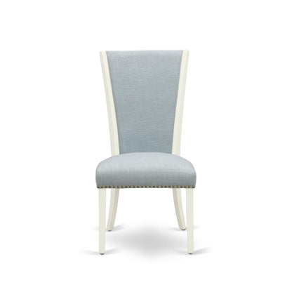 ANVE5-LWH-15 5 Pc Modern Dining Set - 4 Kitchen Chairs with High Back and 1 Dining Table - Linen White Finish