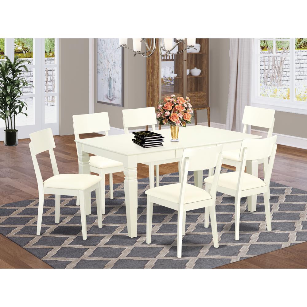 Dining Room Set Linen White, WEAD7-LWH-LC