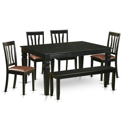 6  PC  Kitchen  nook  Dining  set  -  Kitchen  Table  and  4  Dining  Chairs  and  Bench