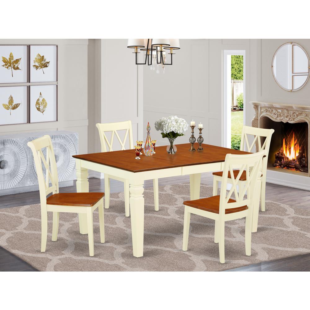 Dining Room Set Buttermilk & Cherry, WECL5-BMK-W