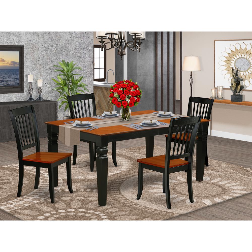 Dining Room Set Black & Cherry, WEDA5-BCH-W