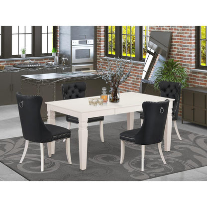 5 Piece Dining Table Set Contains a Rectangle Kitchen Table with Butterfly Leaf