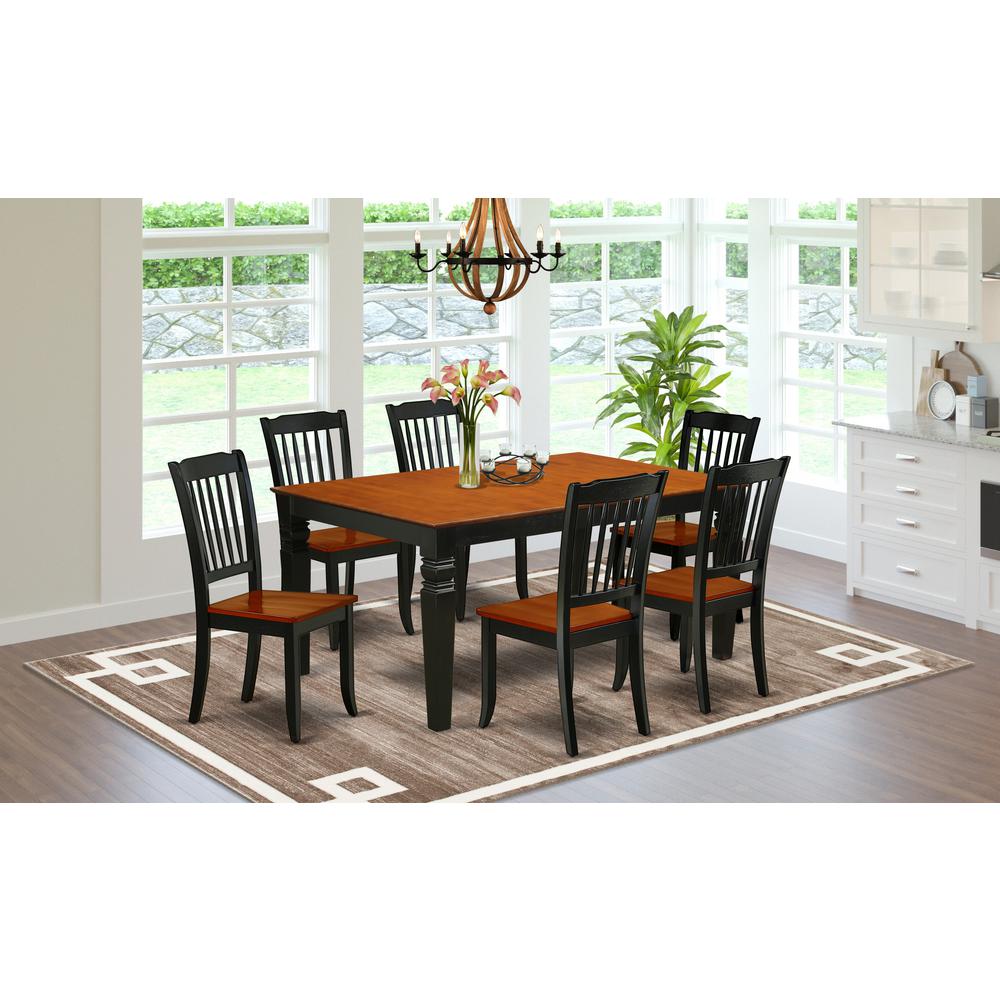 Dining Room Set Black & Cherry, WEDA7-BCH-W