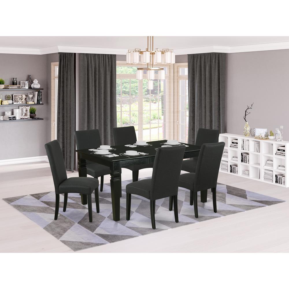 Dining Room Set Black, WEDR7-BLK-24