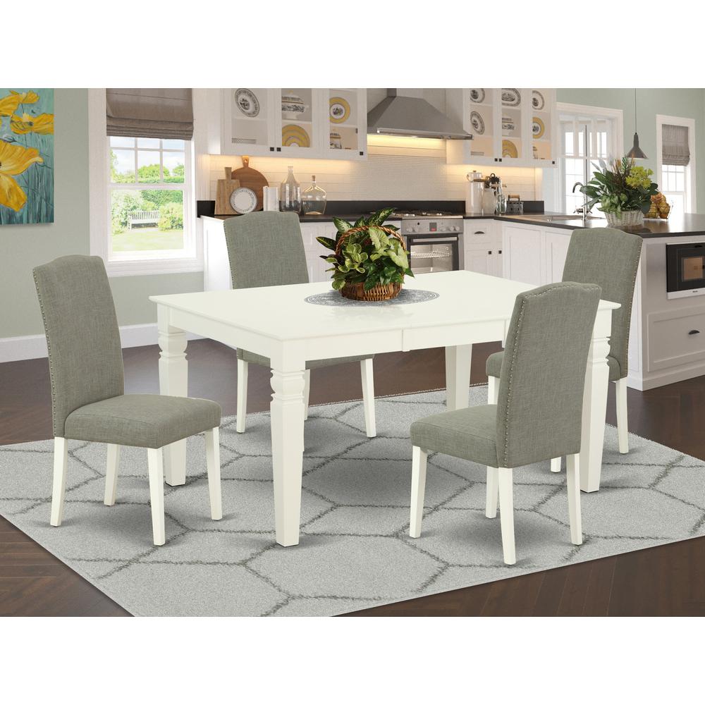 Dining Room Set Linen White, WEEN5-LWH-06