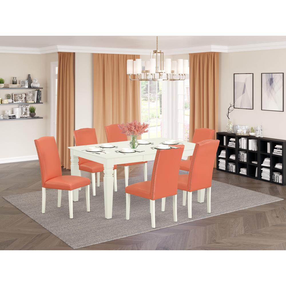 Dining Room Set Linen White, WEEN7-LWH-78