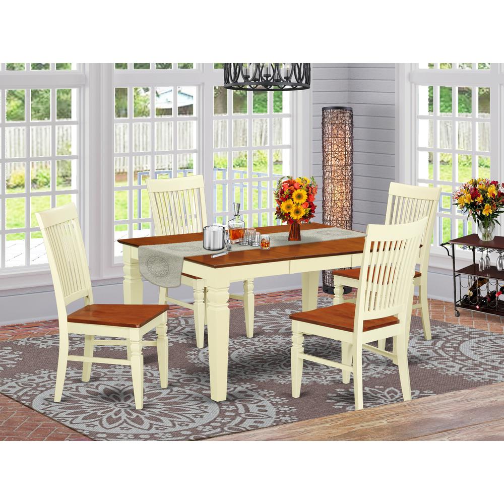 Dining Room Set Buttermilk & Cherry, WEST5-BMK-W