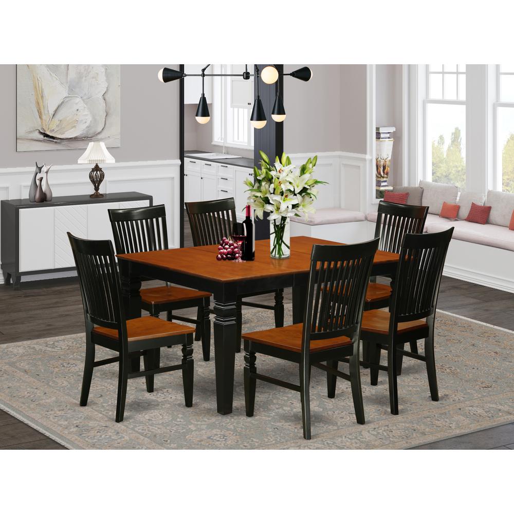Dining Room Set Black & Cherry, WEST7-BCH-W