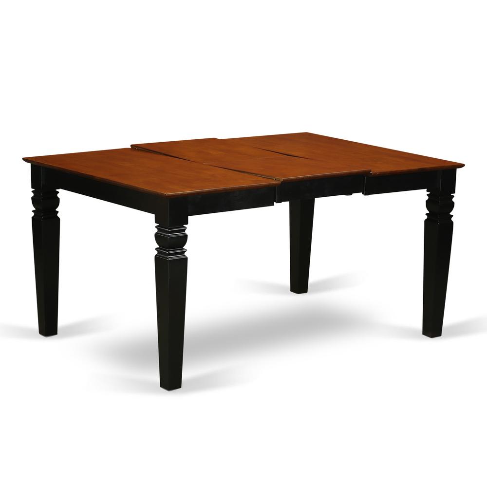 WEAN7-BCH-C 7 Pc Kitchen table set with a Dining Table and 6 Kitchen Chairs in Black