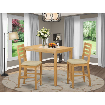 YACF3-OAK-C 3 PC counter height set - counter height Table and 2 dinette Chairs.
