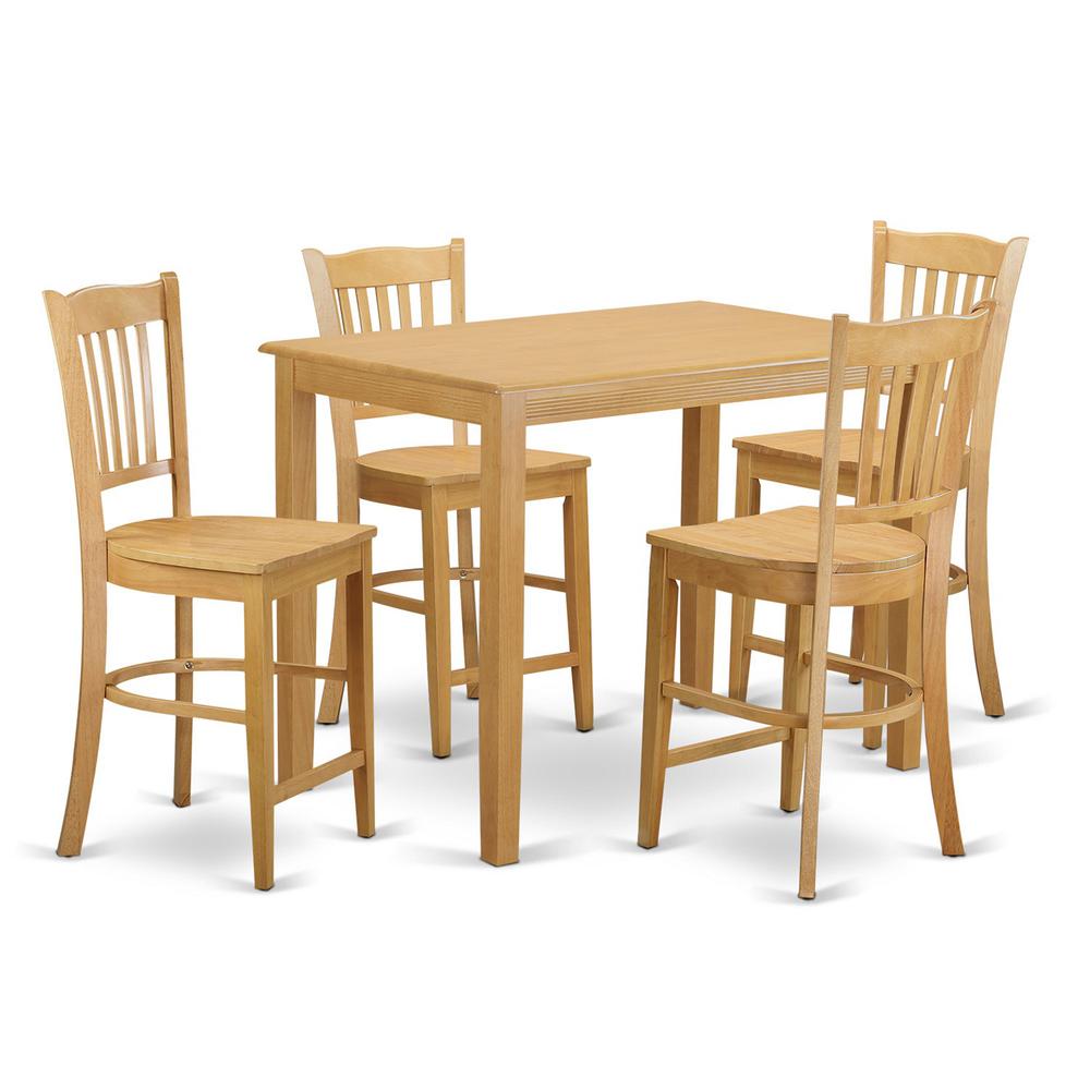 5  PC  Dining  counter  height  set-pub  Table  and  4  counter  height  stool