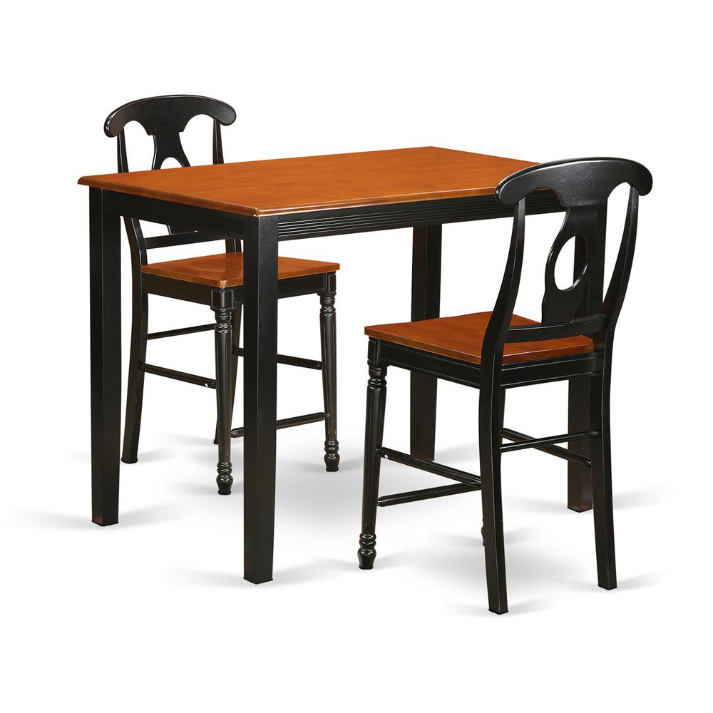 3  PC  Dining  counter  height  set-pub  Table  and  2  bar  stools  with  backs