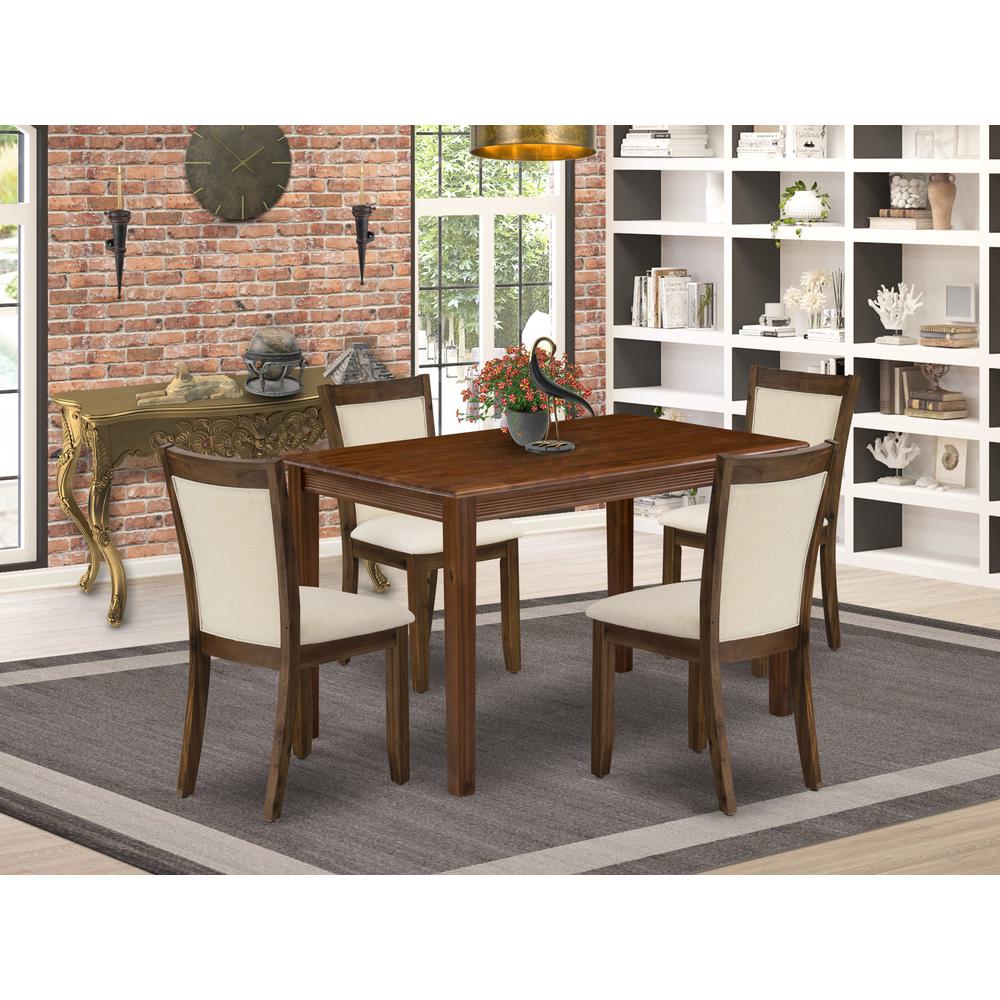5 Piece Modern Dining Table Set Consist of a Rectangle Kitchen Table