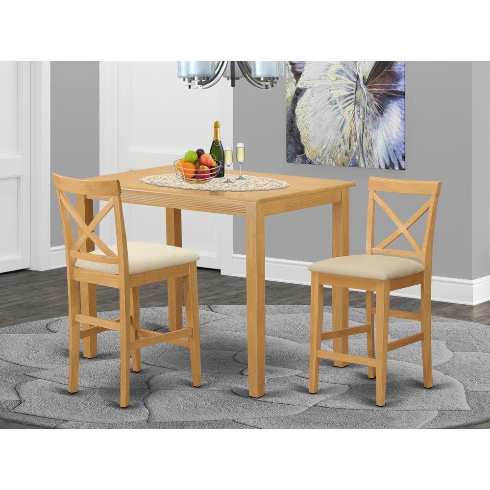 YAPB3-OAK-C 3 PC counter height Dining set-pub Table and 2 counter height Dining chair