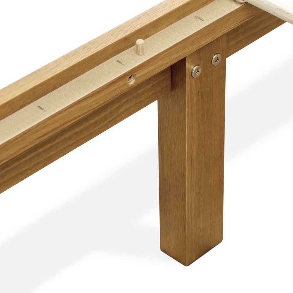 King Size Platform Bed Frame with 4 Legs and 2 Extra Center Legs - Oak Finish