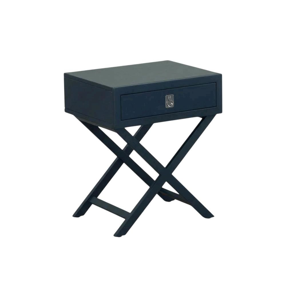 Navy Blue Nightstand with Modern Design and Durable Construction