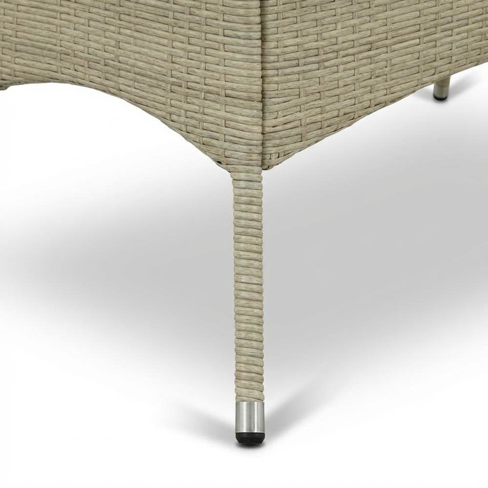 Wicker Outdoor Bistro Table with Linen Finish and Durable Wicker Surface