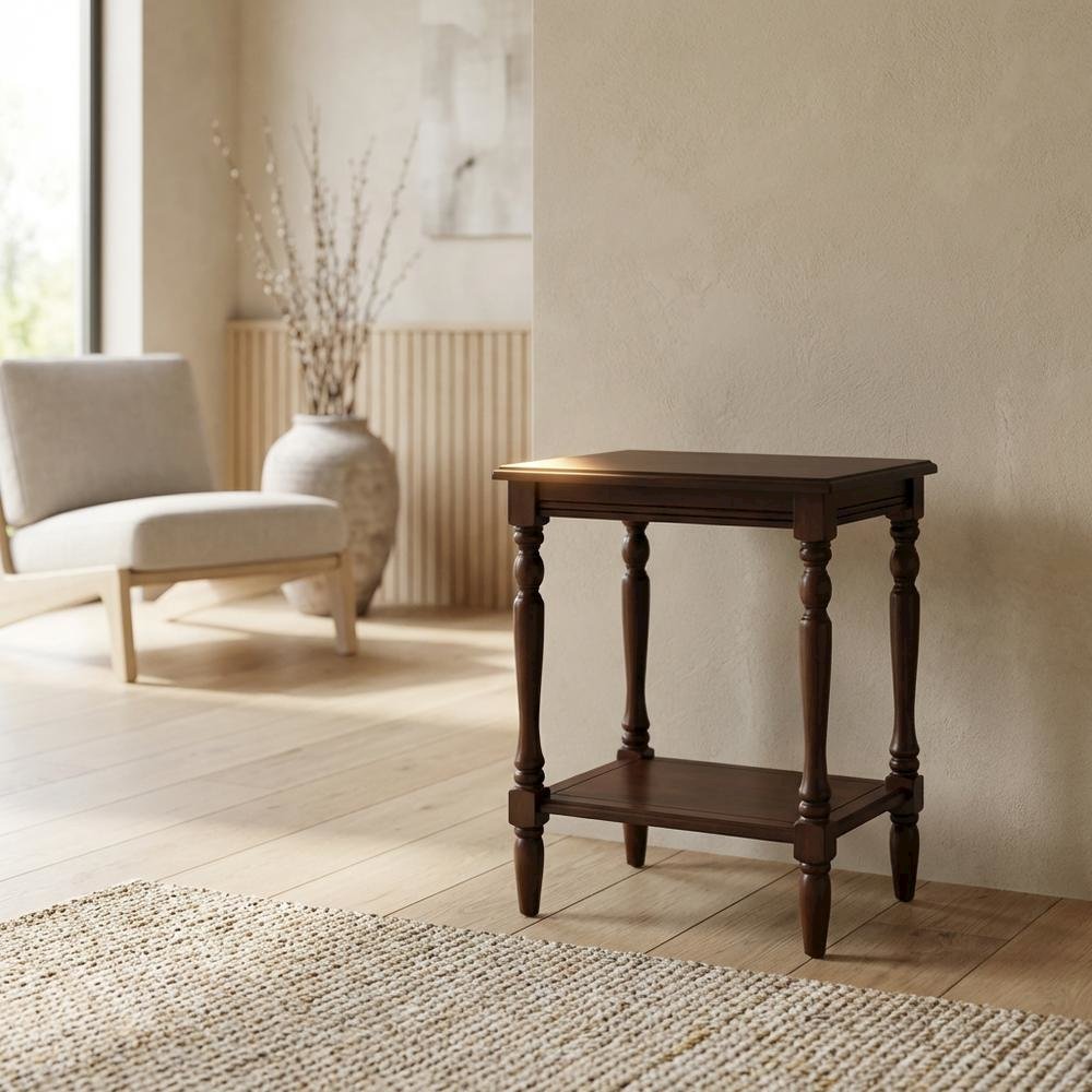 Mahogany, Storage Side Table, Open Shelf, Quality Build