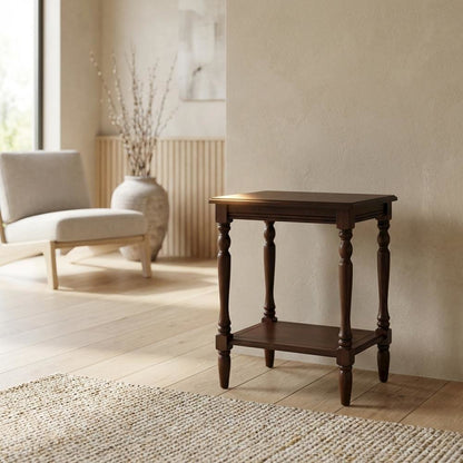 Mahogany, Storage Side Table, Open Shelf, Quality Build