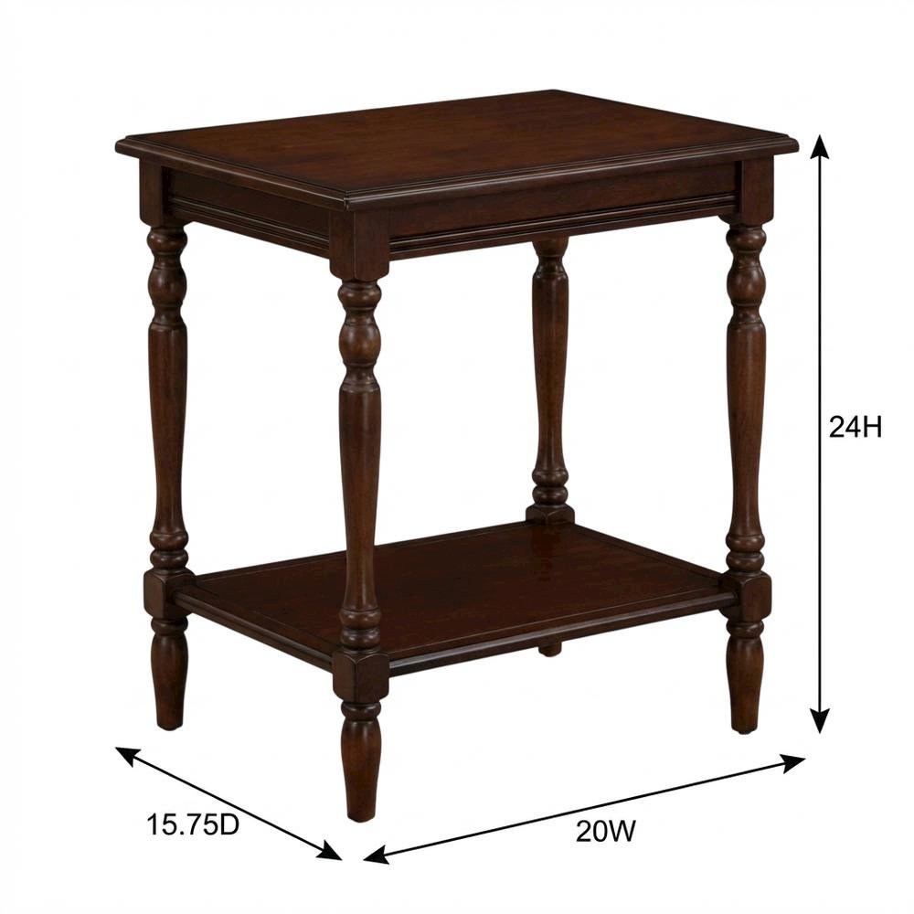 Mahogany, Storage Side Table, Open Shelf, Quality Build