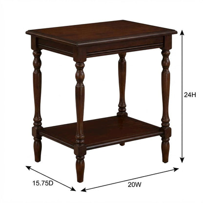 Mahogany, Storage Side Table, Open Shelf, Quality Build