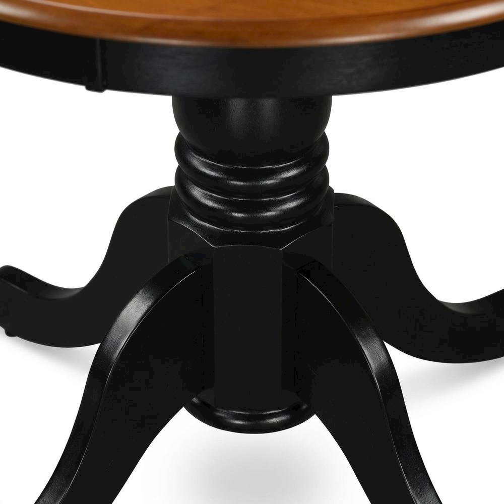 Black Round Pedestal Dining Table, Mid-Century Modern, Seats 2