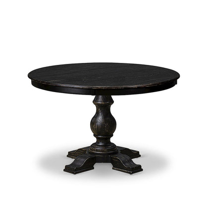 5 Piece Dining Table Set Consists Of 48" Round Table In Navy Blue Color