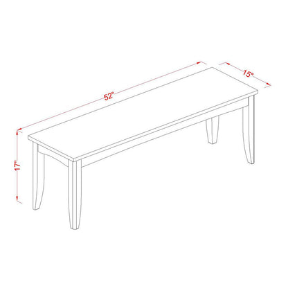 6  PC  Dining  room  set  with  bench-Dining  Table  with  4  Wooden  Dining  Chairs  and  a  bench