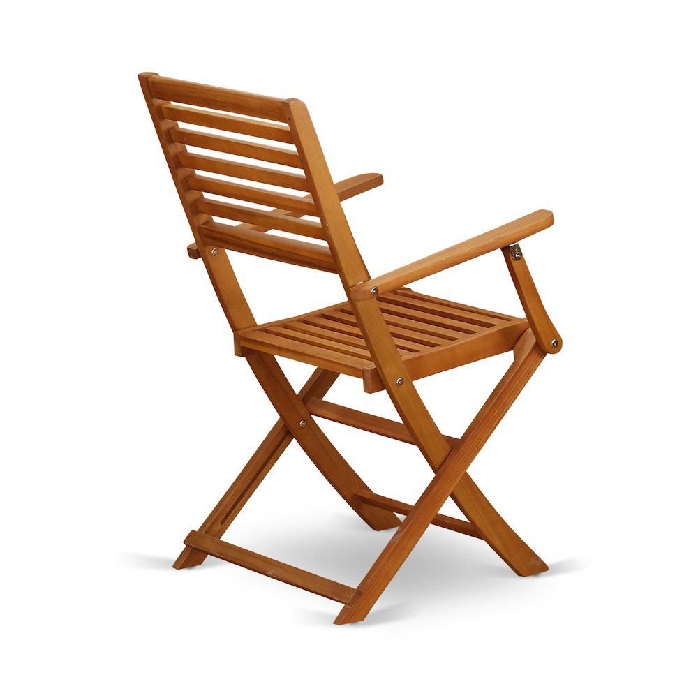 Solid Wood 3-Piece Patio Furniture Set with Bistro Table and Chairs