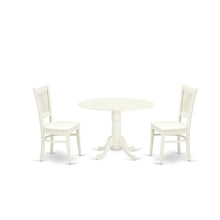 Wood Dining Set 3-Piece, Drop Leaves & Slatted-Back Chairs