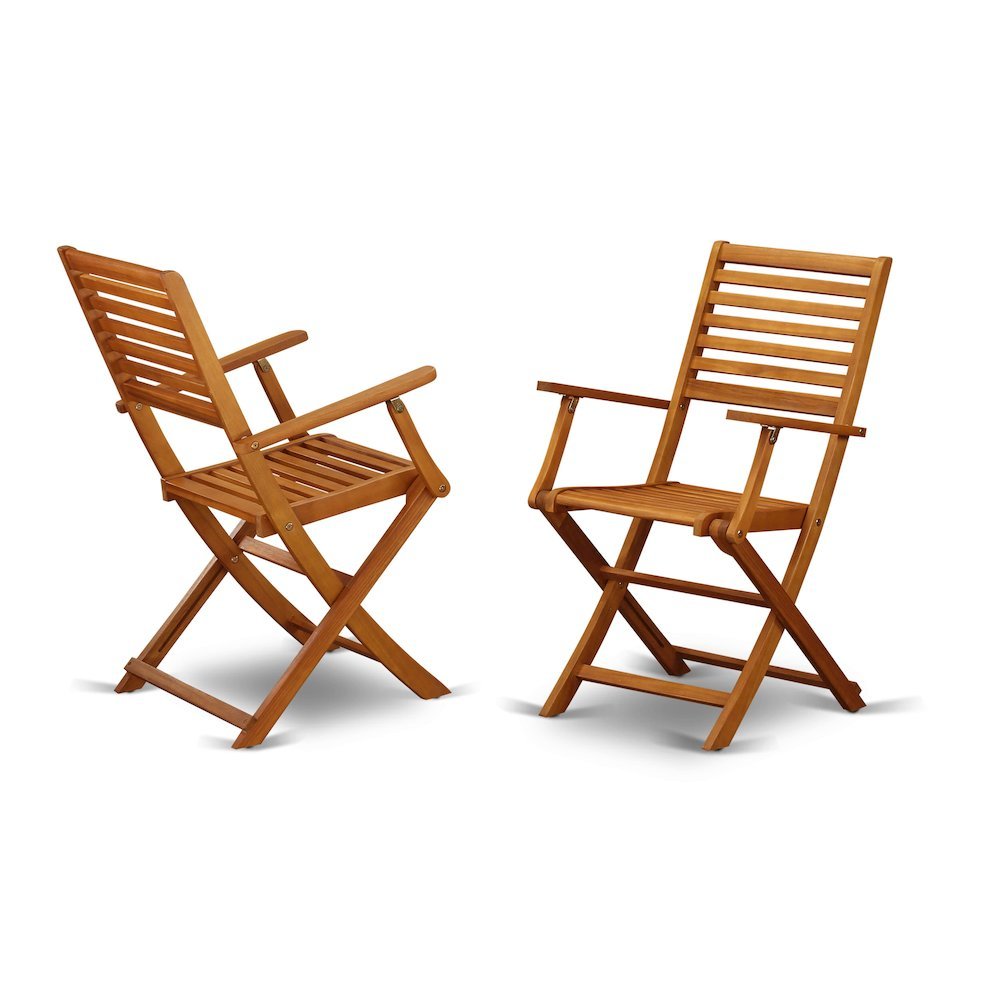 Solid Wood 3-Piece Patio Furniture Set with Bistro Table and Chairs