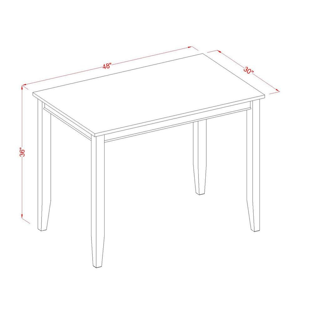 Counter Height Rectangular Table, Mahogany Finish, Sturdy Solid Wood, 30x48