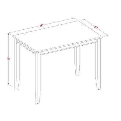 Counter Height Rectangular Table, Mahogany Finish, Sturdy Solid Wood, 30x48