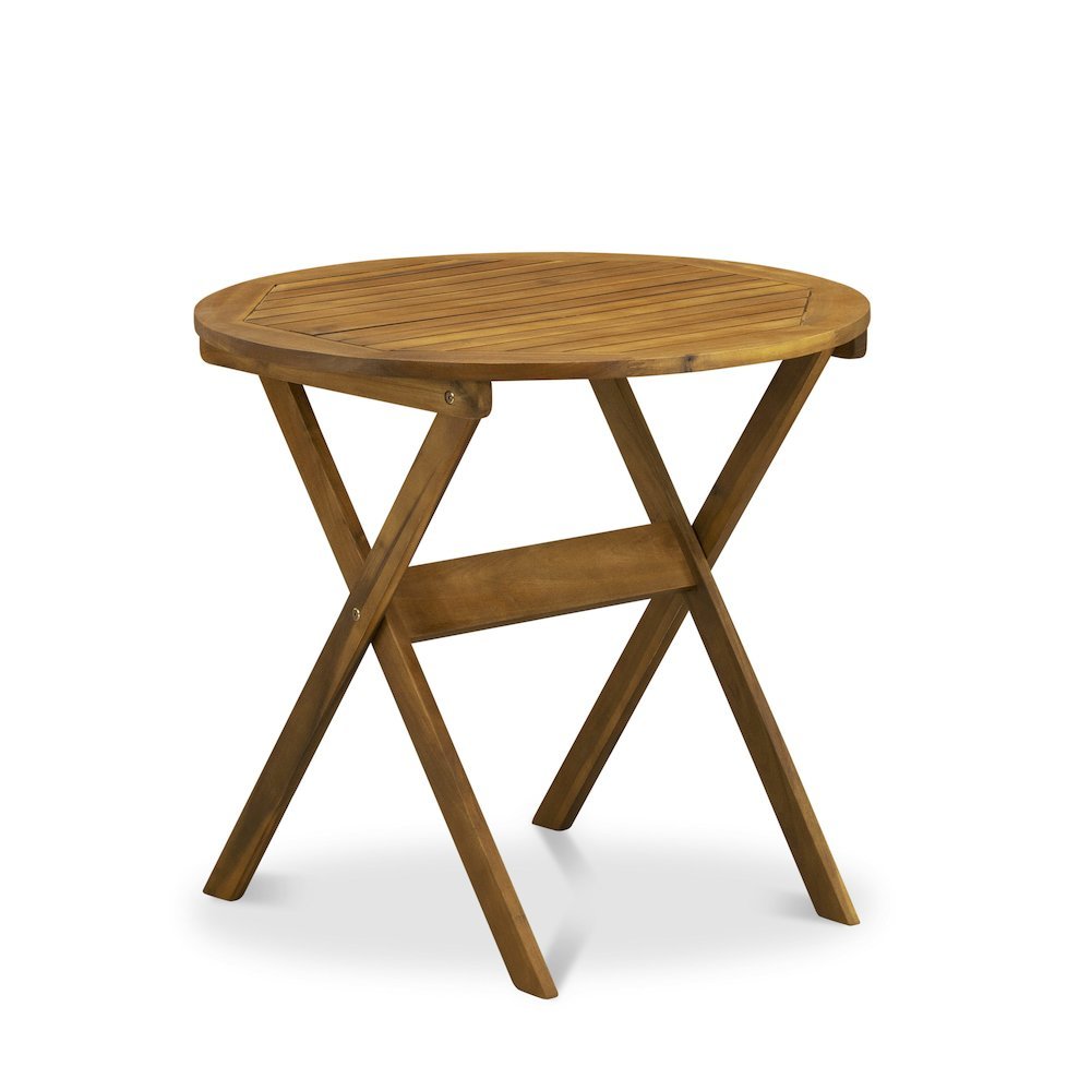 Solid Wood 3-Piece Patio Furniture Set with Bistro Table and Chairs