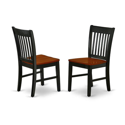 Solid Wood 5 Piece Dining Table Set in Black & Cherry for 4 People