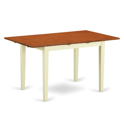 Rectangular Wood Dining Table, Buttermilk Cherry Finish, Expansion Leaf