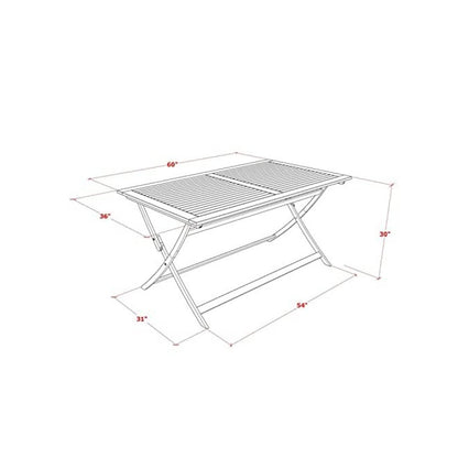 AECM5CANA - 5 Piece Modern Folding Table Set - An Exquisite Dining Table with 4 Outdoor Dining ArmChairs- Natural Oil Finish