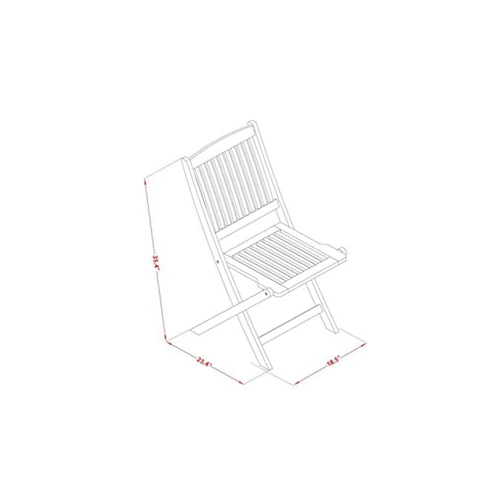 AECM7CANA - 7 Piece Superior Bistro Table Set - Attractive Outdoor Patio Table with 6 Folding Patio ArmChairs- Natural Oil Finish
