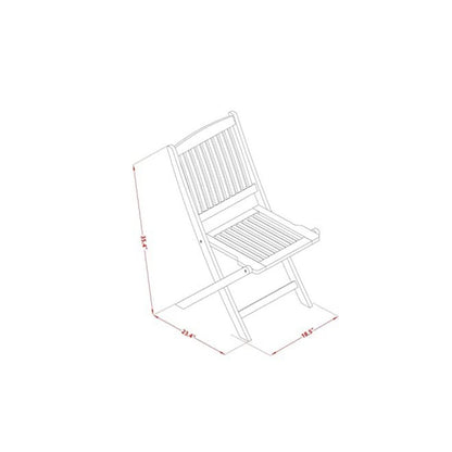AECM7CANA - 7 Piece Superior Bistro Table Set - Attractive Outdoor Patio Table with 6 Folding Patio ArmChairs- Natural Oil Finish
