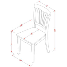 Wood Seat Dining Chair Set of 2, Vertical Slatted Back Oak Finish Classic Design